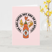 Warme und scharfe Sauce Valentine's Day Card Karte (Gelbe Blume)