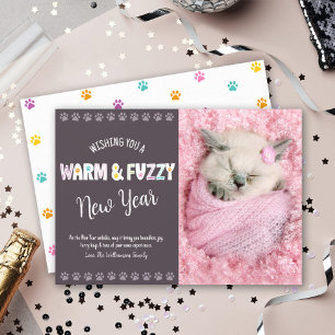 Warme und schwindelerregende Neujahrs Foto Typogra Feiertagskarte