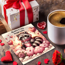 Warme und schwindelerregende Raccoon Valentines Ca