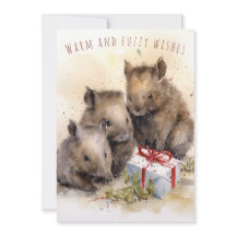 Warme und verschwommene Wünsche Wombat Weihnachtsk