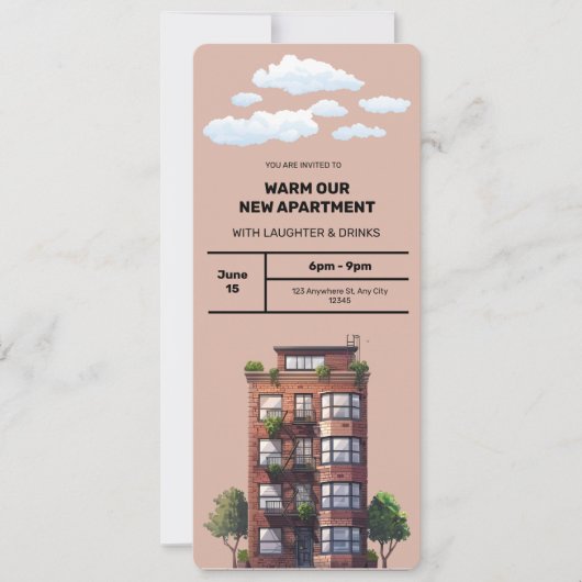 Warme unsere neue Wohnung Einladung (Vorderseite)