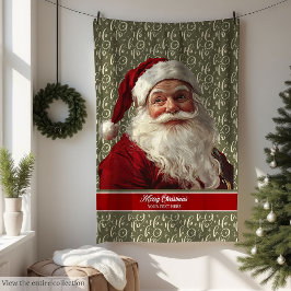 Warme Vintage Weihnachtsmann werfen Blanket Fleecedecke