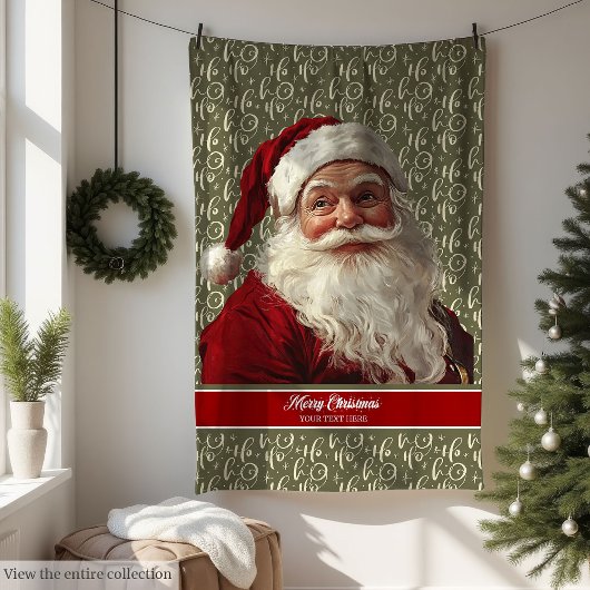 Warme Vintage Weihnachtsmann werfen Blanket Fleecedecke