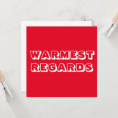 Warme Warm Regards rot, fett und modern Karte (Vorderseite/Rückseite Beispiel)