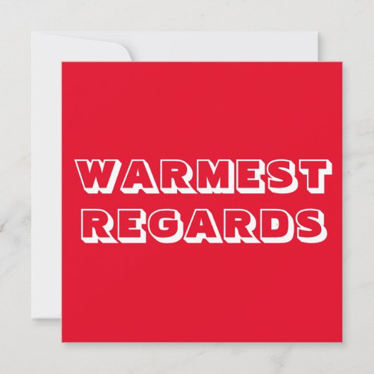 Warme Warm Regards rot, fett und modern Karte (Vorderseite)