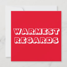 Warme Warm Regards rot, fett und modern