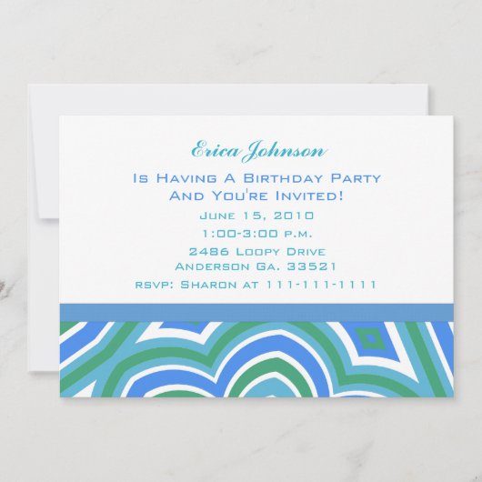 Warme Wasser-Party Einladungen (Vorderseite)