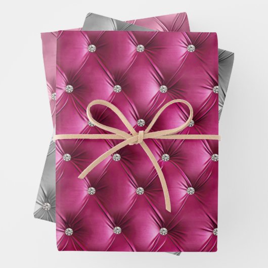 Warme weich rosa graue Imitate Velvet Geschenkpapier Set (Beispiel)