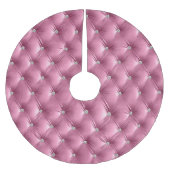 Warme weich rosa Imitate Velvet Polyester Weihnachtsbaumdecke (Vorderseite)