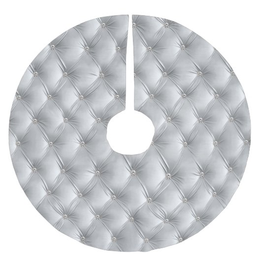 Warme weiche graue Imitate Velvet Polyester Weihnachtsbaumdecke (Vorderseite)