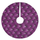 Warme weiche Lila Magenta Imitate Velvet Polyester Weihnachtsbaumdecke (Vorderseite)