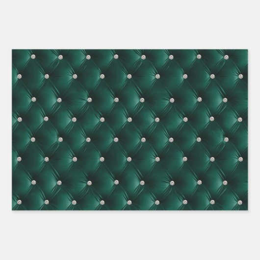 Warme weiche Weibchen Grüne Imitate Velvet Geschenkpapier Set (Vorderseite 2)