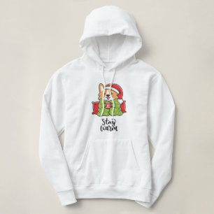 Warme Weihnachten Corgi Weihnachtsmannmütze Holida Hoodie