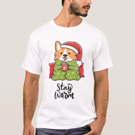 Warme Weihnachten Corgi Weihnachtsmannmütze Holida T-Shirt