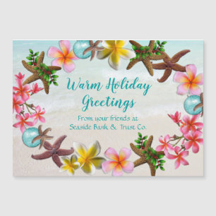 Warme Weihnachten Plumeria Wreath Magnetkarte