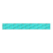 Warme Weihnachten Snowman Pattern Aqua Ribbon Ripsband (Vorderseite)