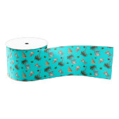 Warme Weihnachten Snowman Pattern Aqua Ribbon Ripsband (Spule)