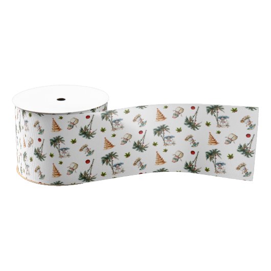Warme Weihnachten Snowman Pattern Ribbon Ripsband (Spule)