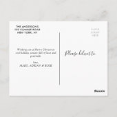 Warme Weihnachten wünscht Urlaub Postkarte (Rückseite)