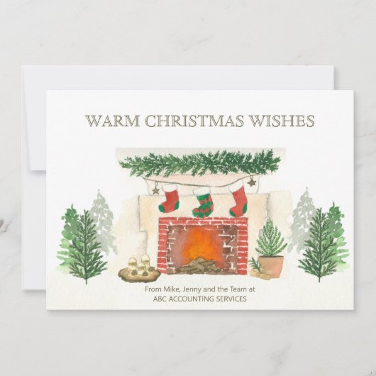 Warme Weihnachten wünscht Wald und gemütlichen Kam (Vorderseite)