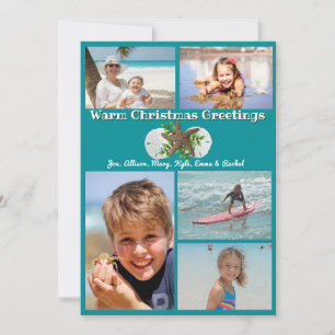 Warme Weihnachts-Multi-Foto-Familien-Grußkarte Feiertagskarte