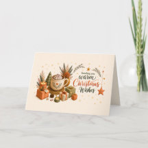 Warme Weihnachtsgrüße Boho-Festtagsgruß