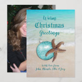 Warme Weihnachtsgrüße Foto Zurück Starfish Karte (Vorne/Hinten)