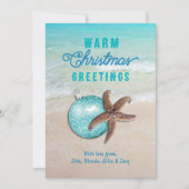 Warme Weihnachtsgrüße Starfish Beach Szene Feiertagskarte (Vorderseite)