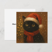 Warme Weihnachtskatze Flachkarte (Vorne/Hinten)