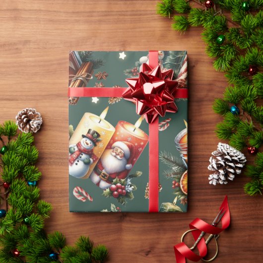 Warme Weihnachtskerzen Geschenkpapier (Feiertagsgeschenk)