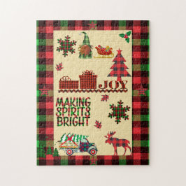 Warme Weihnachtswelt Classic Buffalo Kariert Puzzle