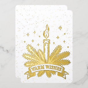 Warme Weihnachtswünsche Gold Folien Feiertagskarte