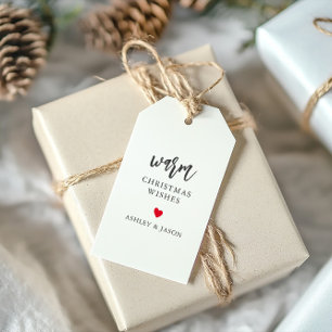 Warme Weihnachtswünsche, heiße Schokolade oder Tee Geschenkanhänger