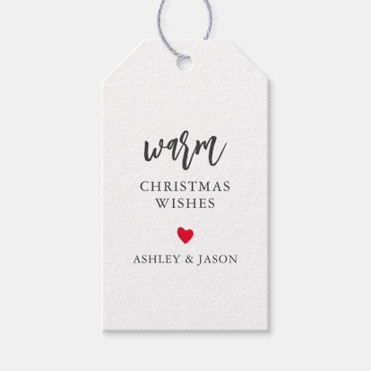 Warme Weihnachtswünsche, heiße Schokolade oder Tee Geschenkanhänger (Vorderseite)