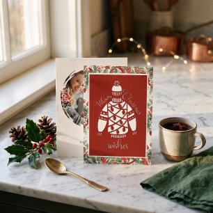 Warme Weihnachtswünsche Pullover Faux Papercut  Feiertagskarte