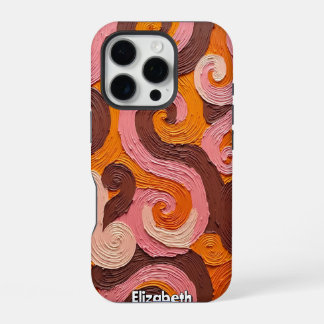 Warme Wellen: Impasto-Farbfluss iPhone 16 Pro Hülle