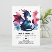 Warme Winged Dragon Geburtstagskinder Einladung (Stehend Vorderseite)