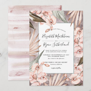 Warme Winter Orchid Wedding Einladung