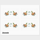 "Warme Winter-Wasserfarbe: Citrus & Cookies" Rechteckiger Aufkleber (Blatt)