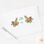 "Warme Winter-Wasserfarbe: Citrus & Cookies" Rechteckiger Aufkleber (Umschlag)