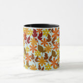 Warme Winterblumenmuster – Gemütliche Retro-Blumen Tasse (Zentrum)