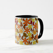Warme Winterblumenmuster – Gemütliche Retro-Blumen Tasse (VorderseiteRechts)