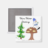 Warme Wintergrüße Magnet (Vorderseite/Rückseite)