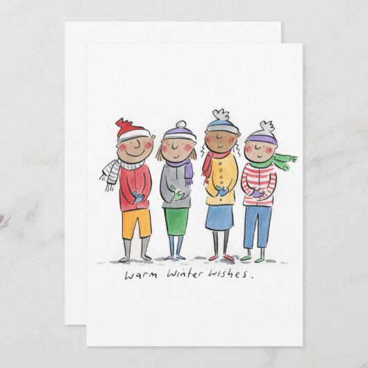 Warme Winterwünsche Einladung (Vorne/Hinten)
