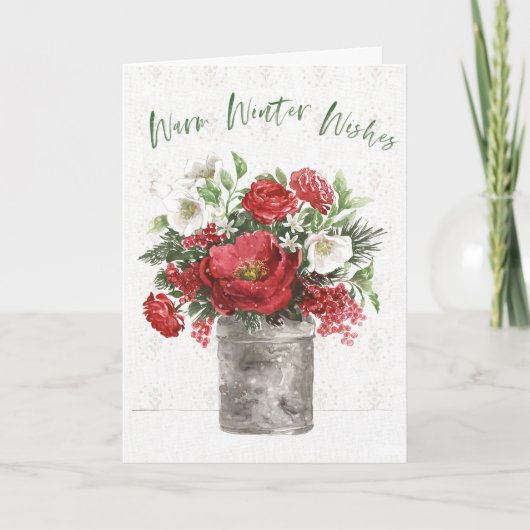 Warme Winterwünsche Feiertagskarte (Vorderseite)