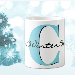 Warme Winterwünsche Fett Blaue Buchstaben 11oz Kla Kaffeetasse