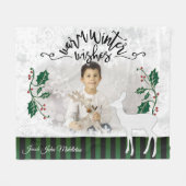 Warme Winterwünsche Fleecedecke (Vorderseite (Horizontal))