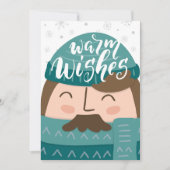 Warme Winterwünsche Fröhliche Flache Weihnachtskar Feiertagskarte (Vorderseite)