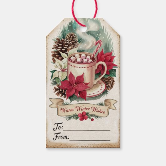 Warme Winterwünsche Geschenkanhänger (Vorderseite)