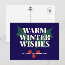Warme Winterwünsche Holly-Typografie